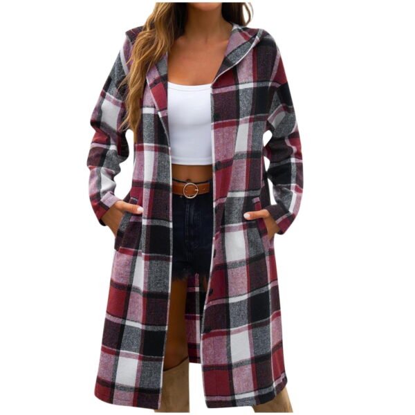 Women's Jackets with Button Side Pockets Regular Fit Fall and Winter Coats for Women Wine Size 2XL
