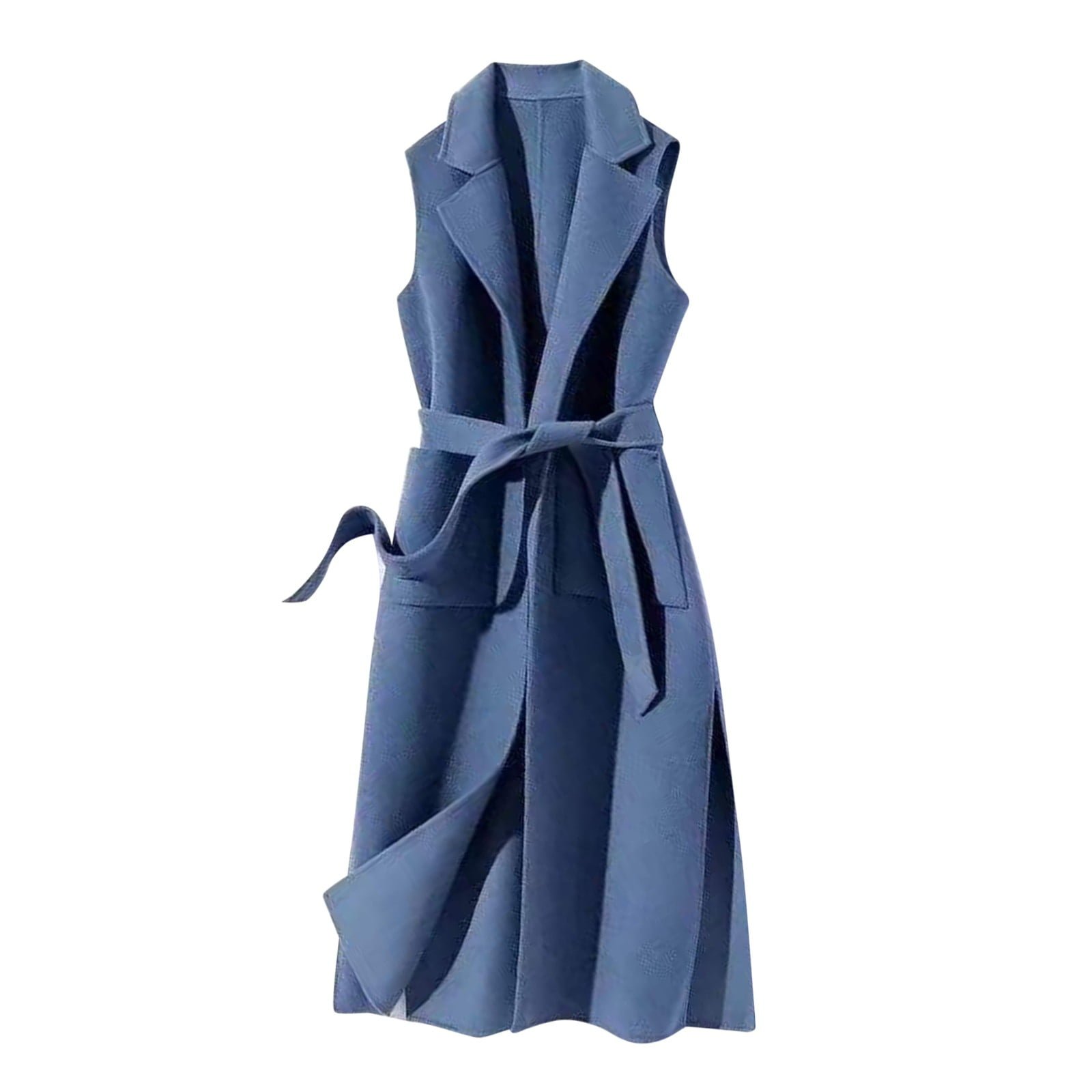 Trench Coats Women's Autumn And Winter Vest Woolen Solid Color Strap Personality Long Jacket Fall Winter Clothes L