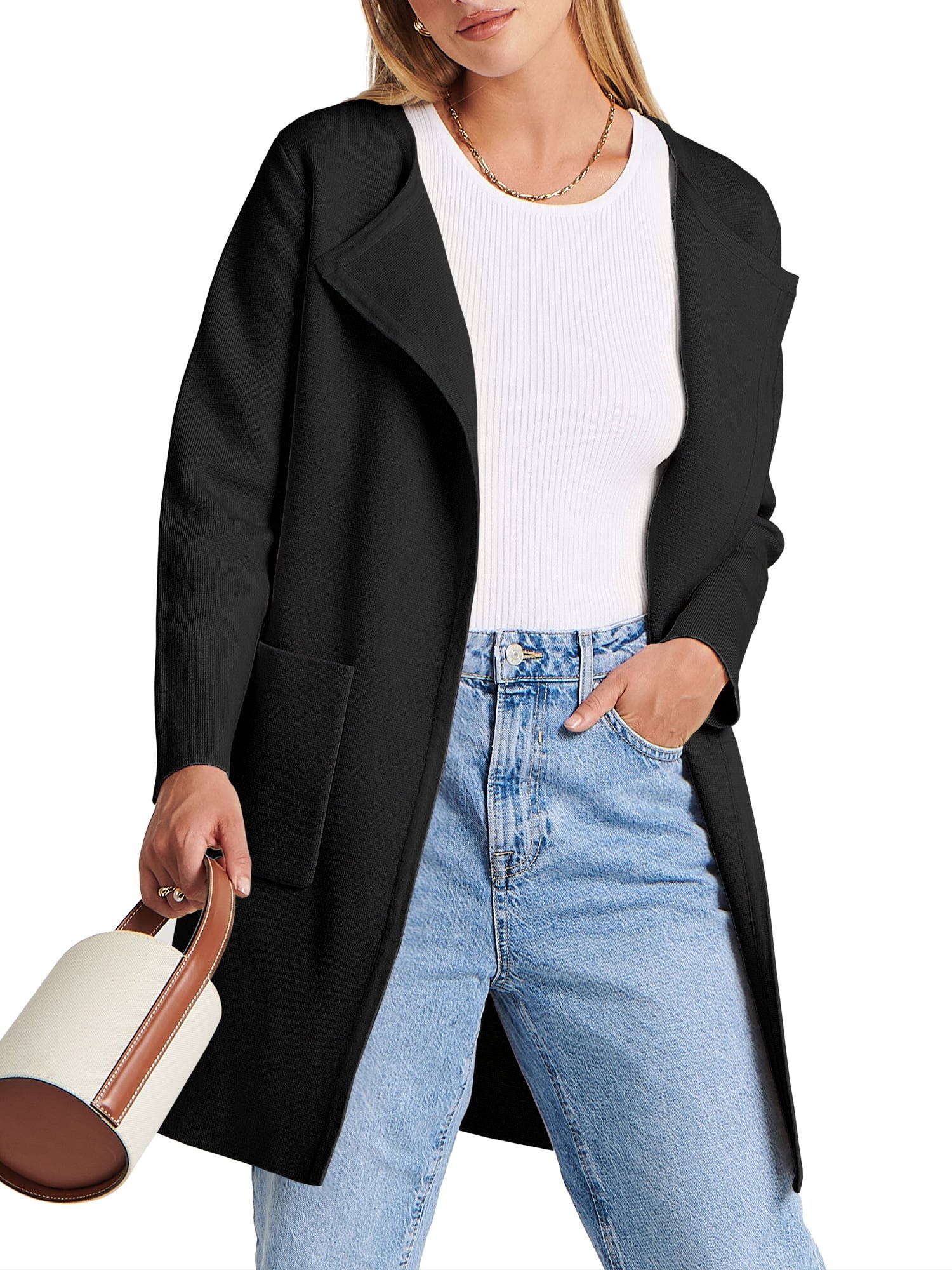 Women's Fall Jackets Oversized Trench Coat Open Front Casual Long Cardigan Sweater Clothing